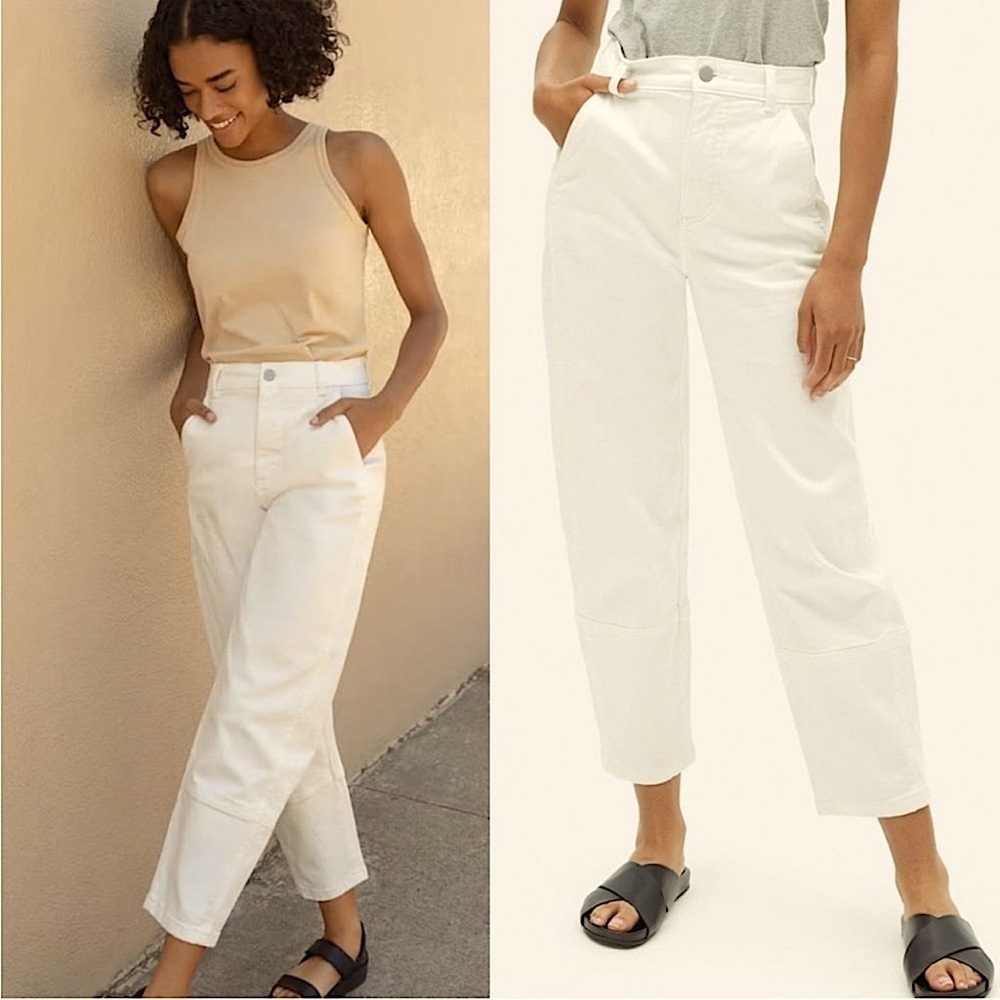 Everlane Utility Barrel Pants in White size 0